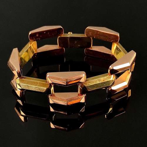 Extravagant vintage bracelet, 585/14K rose/yellow gold, 35.4...