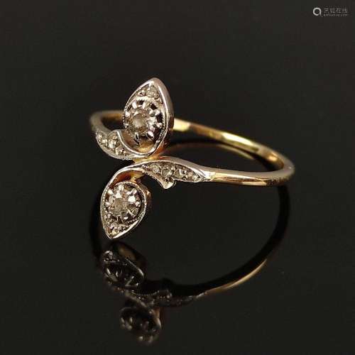 Brilliant ring, 585/14K white/yellow gold, 2,67g, set with t...