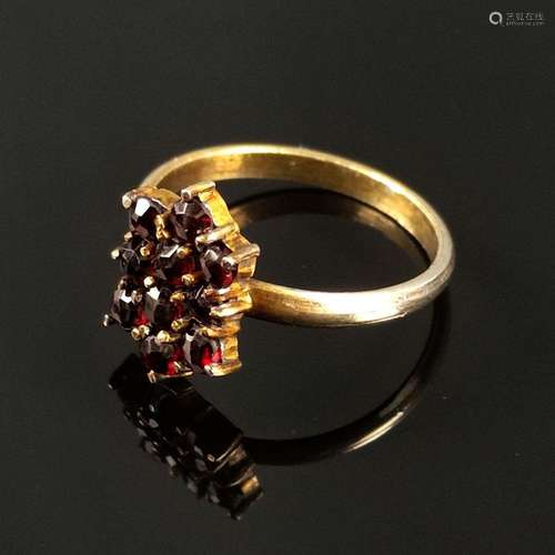 Antique garnet ring, silver 800, hallmarked, 2g, Victorian a...