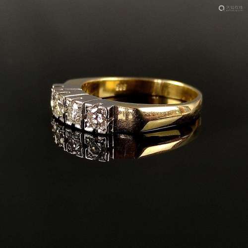 Brilliant gold ring, 585/14K yellow/white gold, 7.45g, cente...