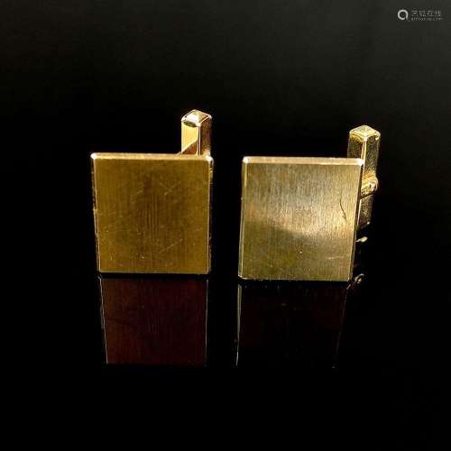 Pair of cufflinks, 585/14K yellow gold, hallmarked, 10,62g, ...