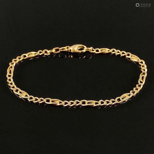 Figaro bracelet, 585/14K yellow gold, 6,34g, lobster clasp, ...