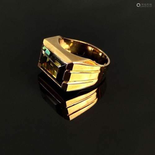 Tourmaline gold ring, 333/8K yellow gold, 6,46g, ring head s...