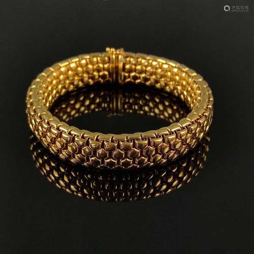 Modern bracelet, 750/18K yellow gold, 62,48g, Italy, "s...