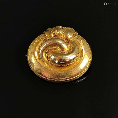 Antique Victorian gold brooch, 585/14K yellow gold, 8,7g, te...