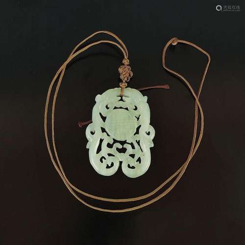 Jade pendant, open worked, hand carved, dimensions approx. 6...