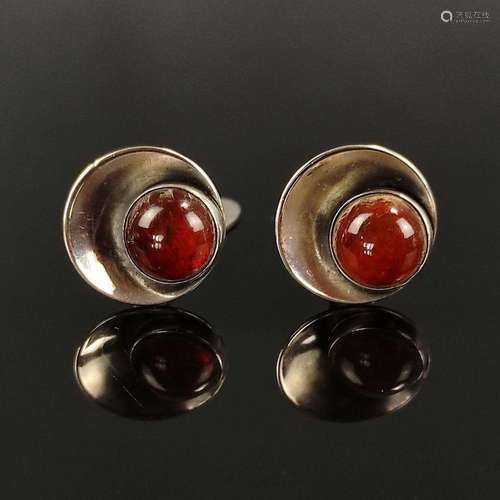 Amber cufflinks from Denmark, silver 925, 7,2g, signed "...