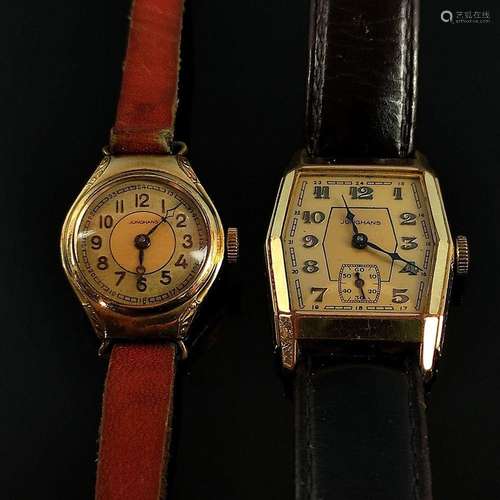 Two wristwatches, Junghans, one round dial with Arabic numer...