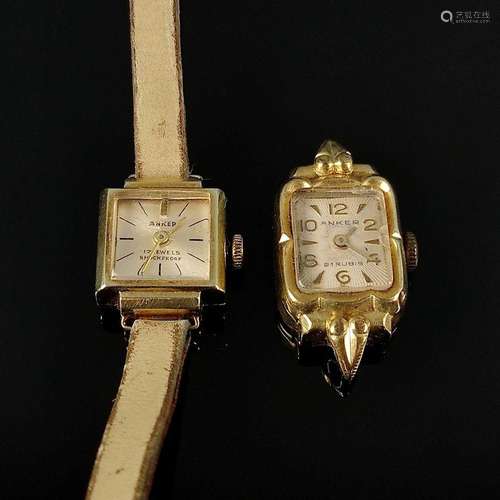 Two wrist watches, both anchor, both 585/14K yellow gold cas...