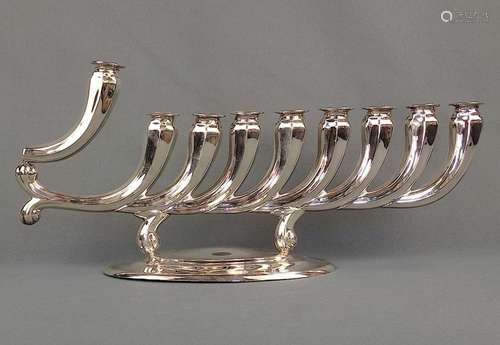 Modern Hanukkah candlestick, with 8 light holders and one se...