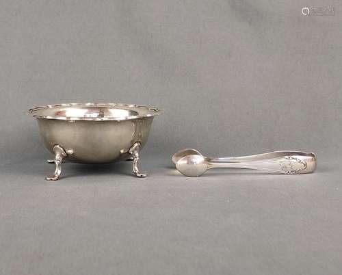 Small bowl, 835 silver, Wilhelm T. Binder, on four curved fe...