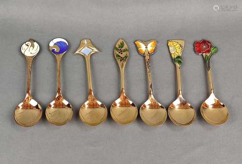 Set of 7 annual spoons, Robbe & Berking, sterling silver...