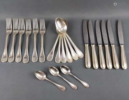 Cutlery set, Christofle, Paris, silver plated, decor "P...