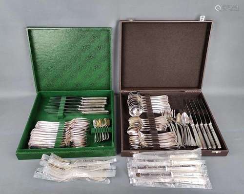 Cutlery set, Christofle, Paris, decor Malmaison, silver plat...