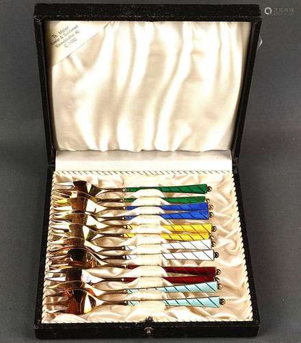 12 cake forks, sterling silver, 194g, Denmark, Egon Lauridse...