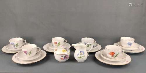 Coffee/tea service, for 6 persons, Meissen sword mark, new c...