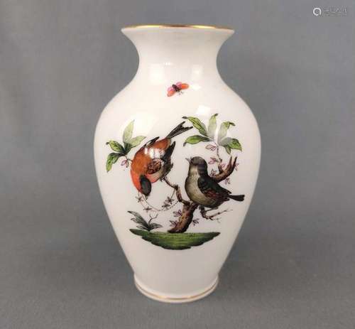 Vase, Herend, Rothschild decor, oval body with indented neck...