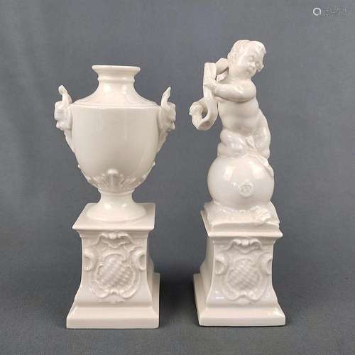 Two porcelain figurines, Nymphenburg, white porcelain, consi...