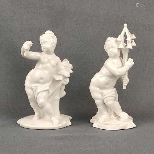 Two porcelain figurines, Nymphenburg, white porcelain, consi...