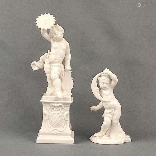 Two porcelain figurines, Nymphenburg, white porcelain, consi...