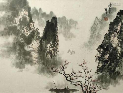 Chinese artist (20th century) "Landscape view", in...