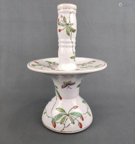 Candelabra, China, polychrome painting with butterflies and ...
