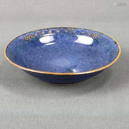 Small saucer, probably China, porcelain, blue background wit...
