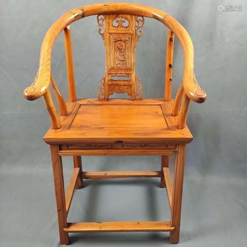 Horseshoe chair / armchair, China, around 1900, carved decor...