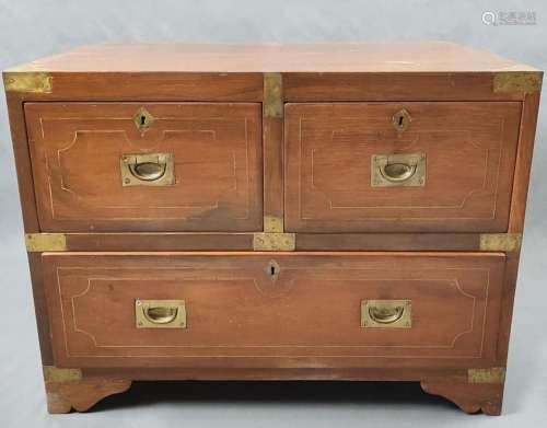 Side furniture, with three drawers and brass fittings, Asia,...