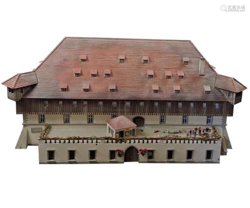 Large realistic model of the Constance Council building, pol...
