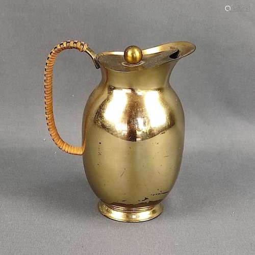 Vintage jug, 50/60s, wrapped handle, brass, height 14.5cm Vi...