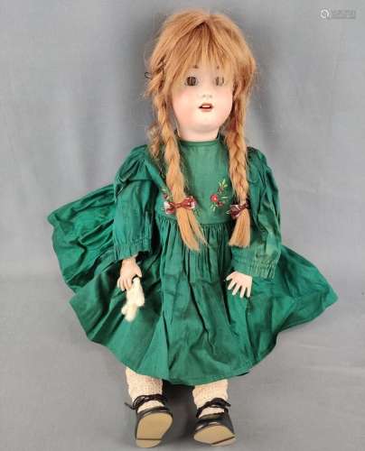 "Simon und Halbig" jointed doll with braided hair,...