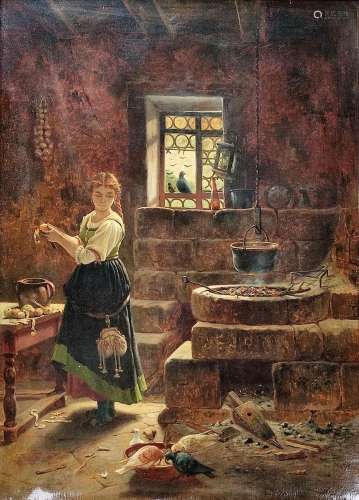 Freiesleben, Ernst (1838 - 1883 Weimar) "Kitchen Maid&q...