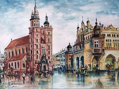 Artist of the 20th century "Krakow", city view of ...