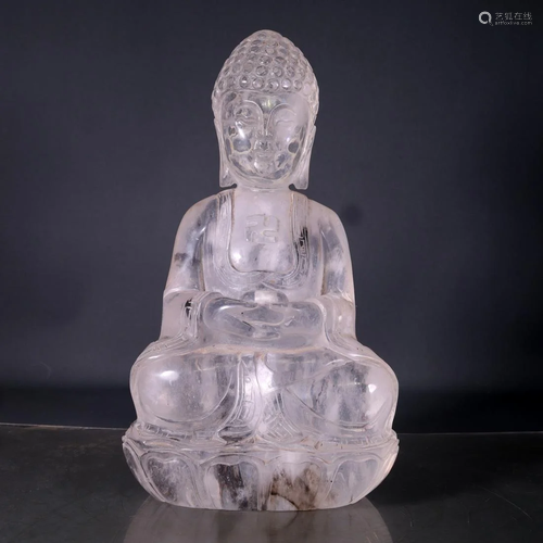 A Gorgeous Crystal Buddha Statue