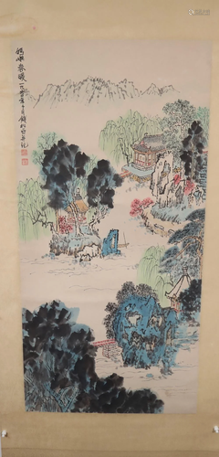 A Wonderful Landscape Scroll Painting By QianSongYan Made