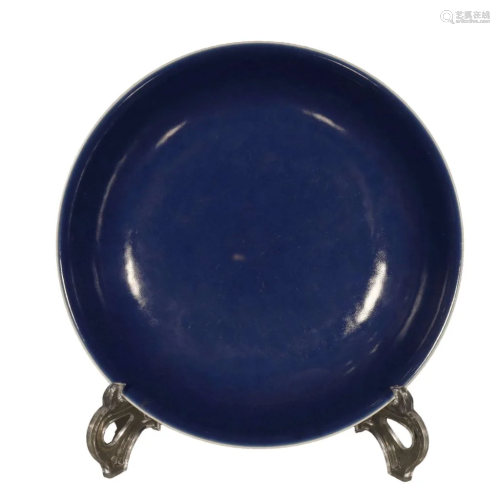 A Delicate Ji-Blue Glazed Plate