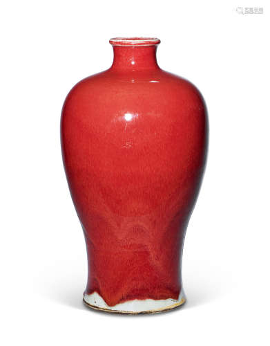 清中期 郎红釉梅瓶