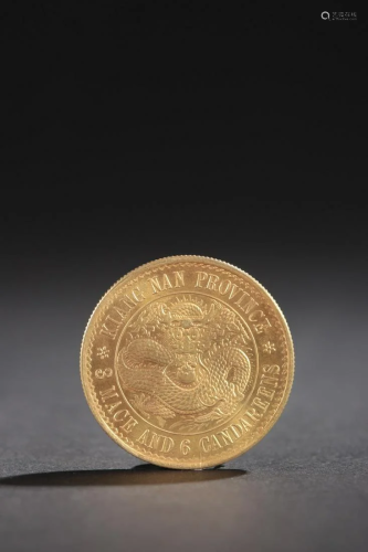 A Rare Pure Gold Coins With Dragon Pattern