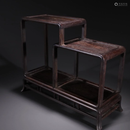 A Rare Zitan Wood Carved Rack