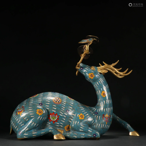 A Fine Gilt-bronze Cloisonne Enaml Beast Ornament