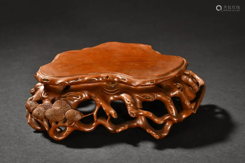 A Fine Huangyang Wood Carved Base