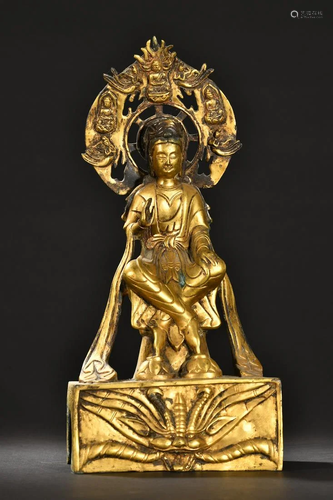 A Fine Gilt-bronze Figure of Buddha