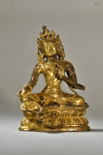 A Fine Gilt-bronze Figure of Tara