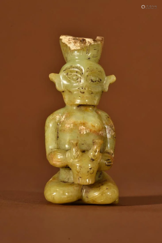 A Rare Jade Carved 'Figure' Ornament