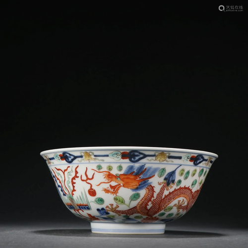 A Fine Doucai Dragon Pattern Bowl