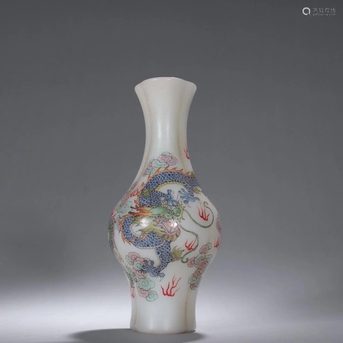 A Rare Glass Bottle With Dragon Pattern