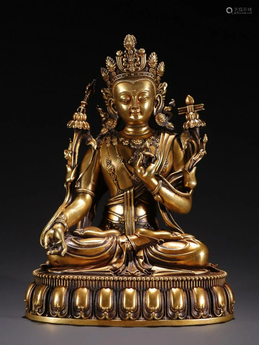 A Fine Gilt-bronze Figure of Tara