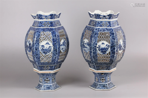 Chinese porcelain lanterns, possibly 19th c.