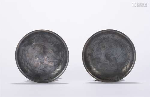 A PAIR OF CHINESE SILVER BASINS